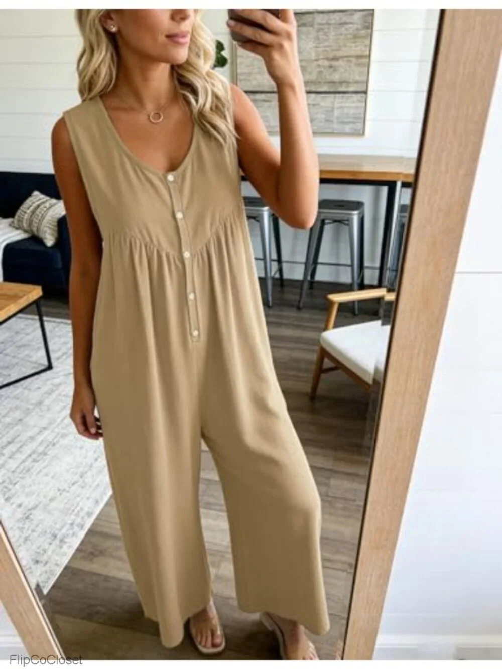 Womens Cotton Wide Leg Stretchy Jumpsuit Casual Romper Sleeveless